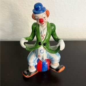 VTG 1980 Fine Porcelain Aldon accessories LTD Hobo clown sitting on a ball. PO